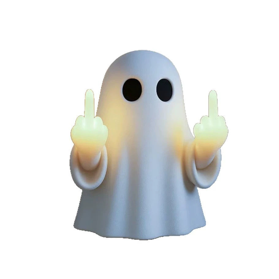 Halloween Ghost LED Night Light – Middle Finger Spooky Decorative Glow Lamp