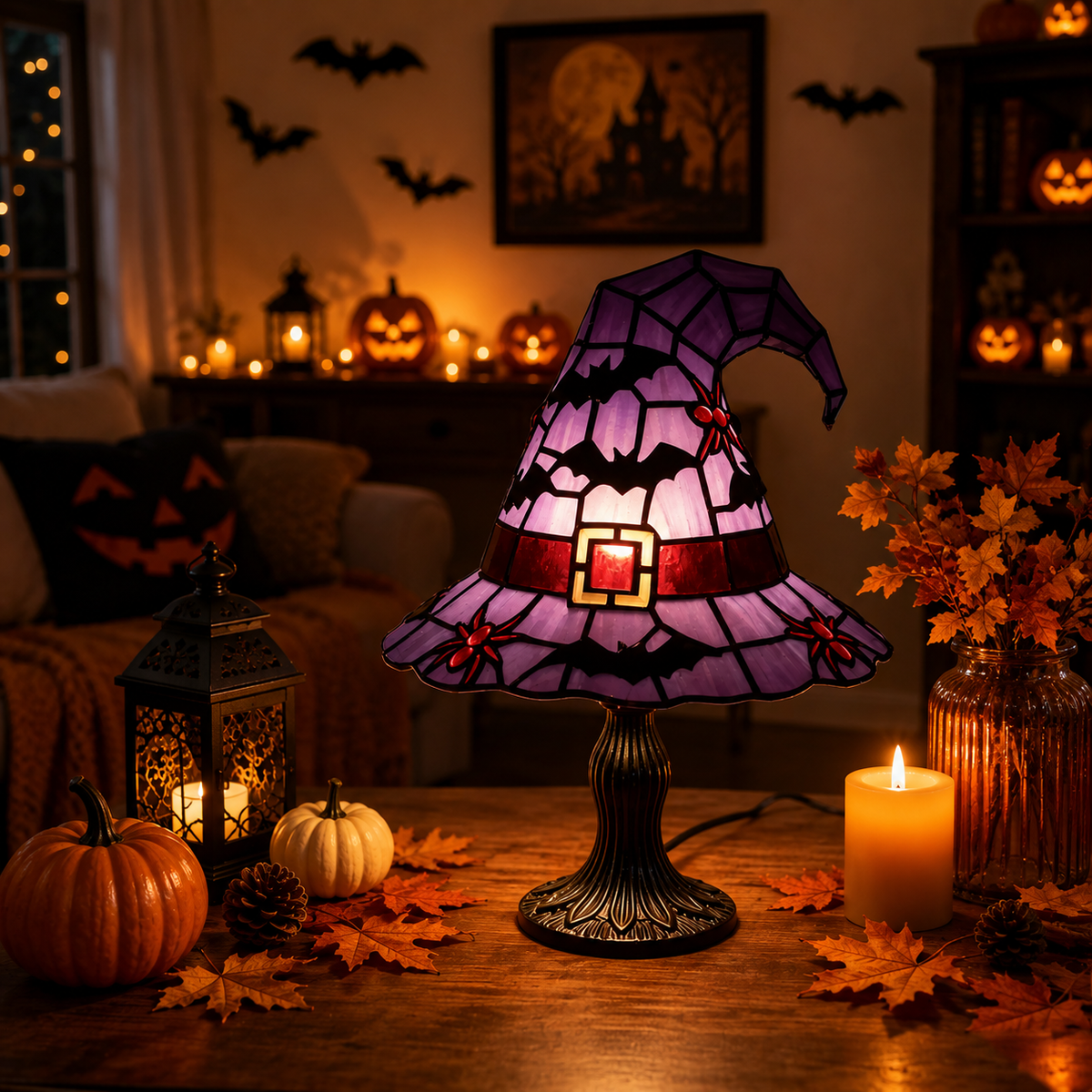 Hot-Selling Halloween Witch Hat Table Lamp Ornament Witch Hat Table Lamp Decoration