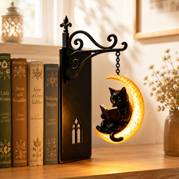 Gothic Bookshelf Lantern – Halloween Book Nook Light Spooky Reading Decor