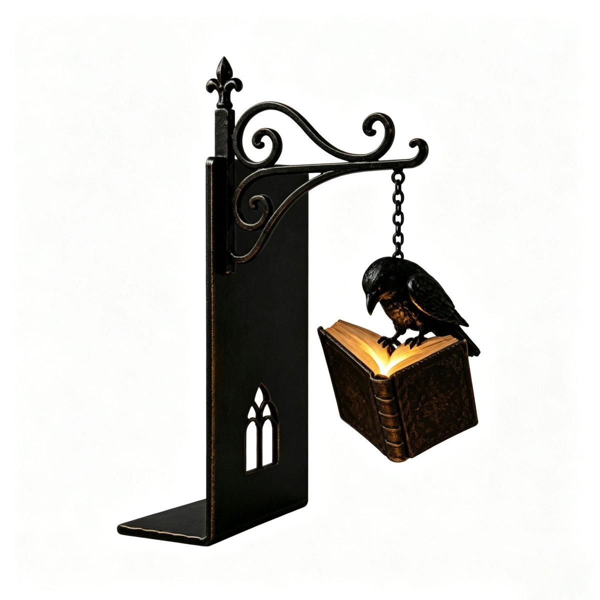 Gothic Bookshelf Lantern – Halloween Book Nook Light Spooky Reading Decor
