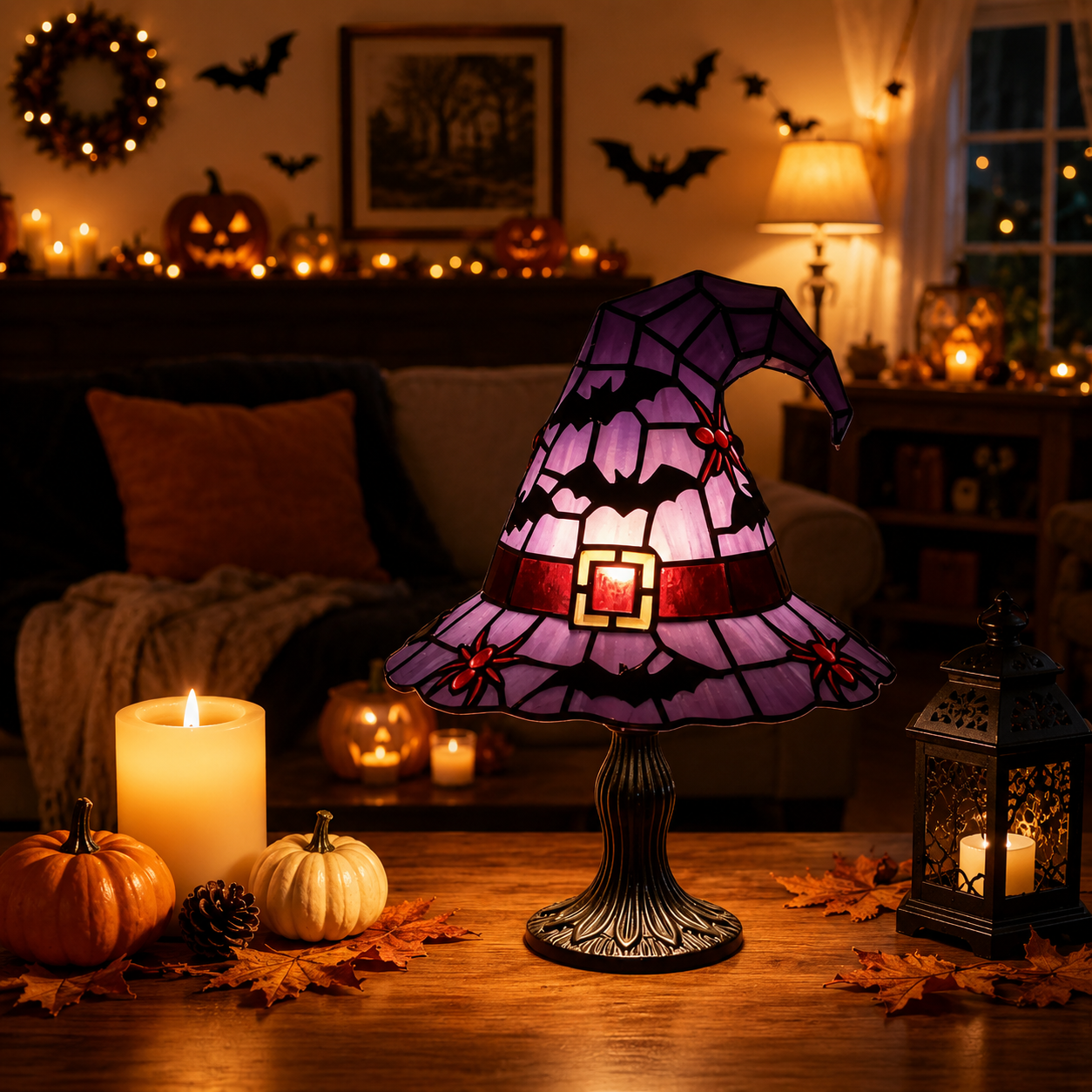 Hot-Selling Halloween Witch Hat Table Lamp Ornament Witch Hat Table Lamp Decoration