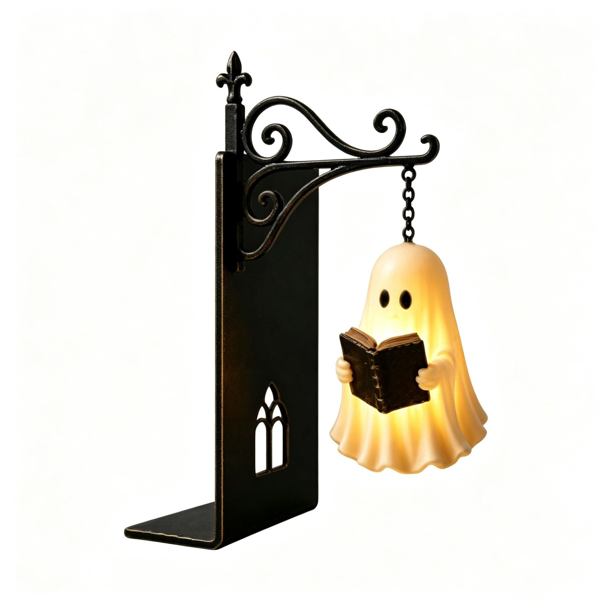 Gothic Bookshelf Lantern – Halloween Book Nook Light Spooky Reading Decor