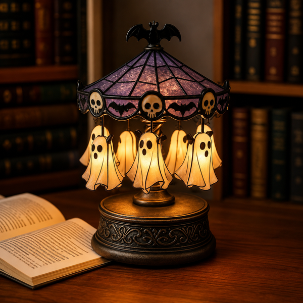 Halloween Ghost Carousel Light – Spooky LED Decorative Night Lamp