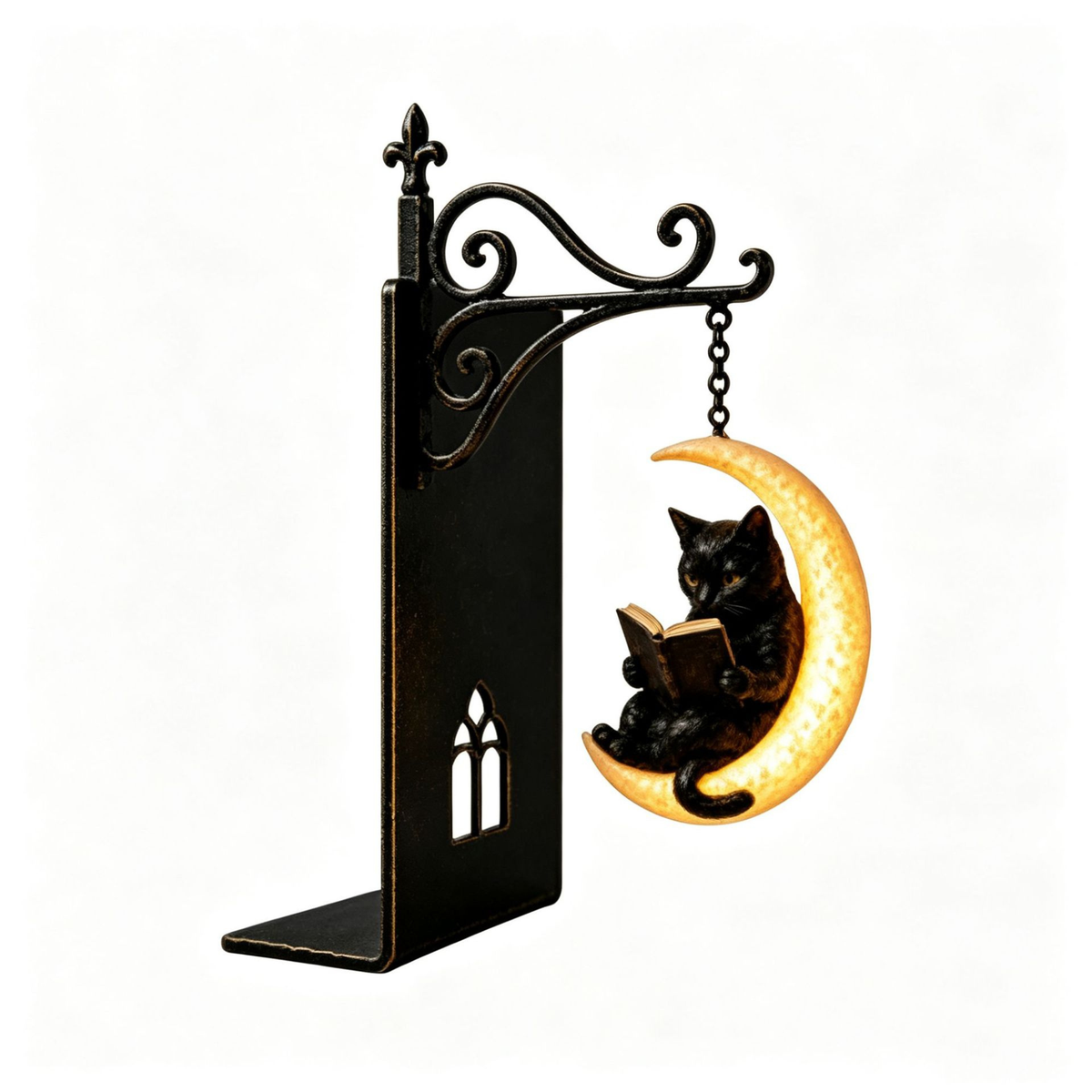 Gothic Bookshelf Lantern – Halloween Book Nook Light Spooky Reading Decor