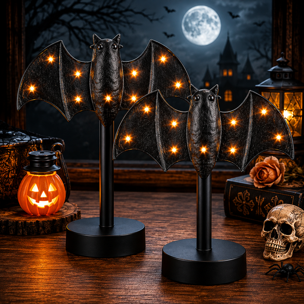 Gothic Bat Candlestick – Handmade Halloween Decorative Candle Holder