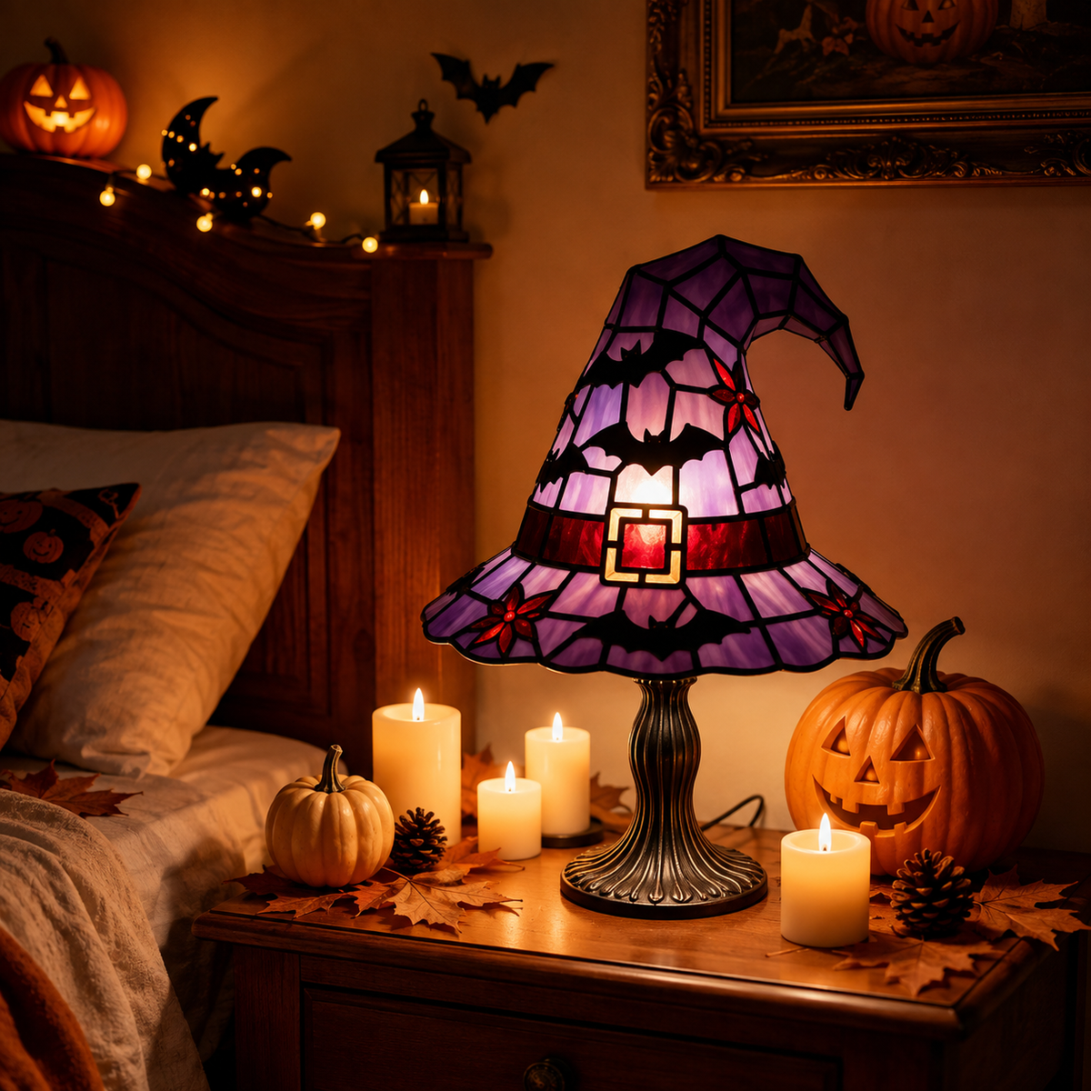 Hot-Selling Halloween Witch Hat Table Lamp Ornament Witch Hat Table Lamp Decoration