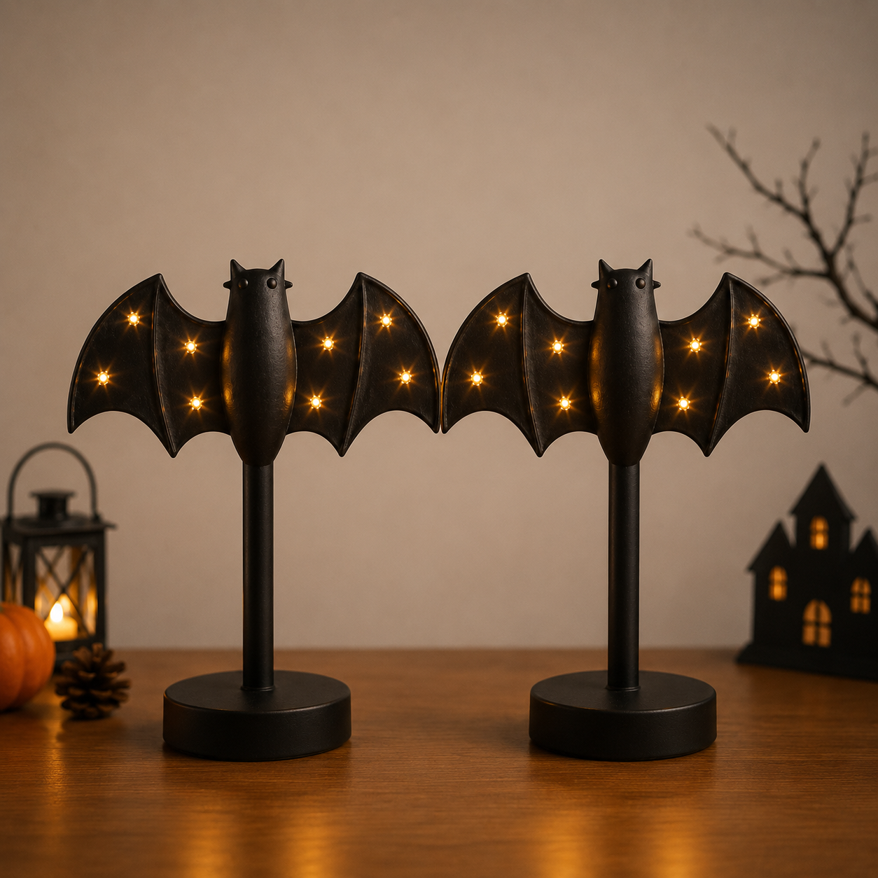 Gothic Bat Candlestick – Handmade Halloween Decorative Candle Holder