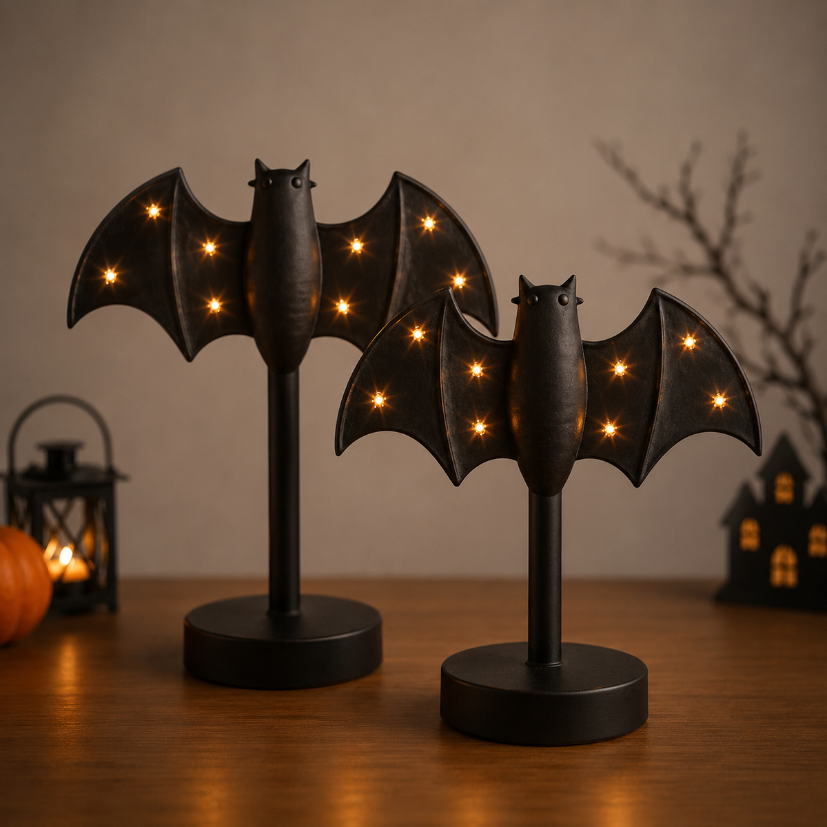 Gothic Bat Candlestick – Handmade Halloween Decorative Candle Holder