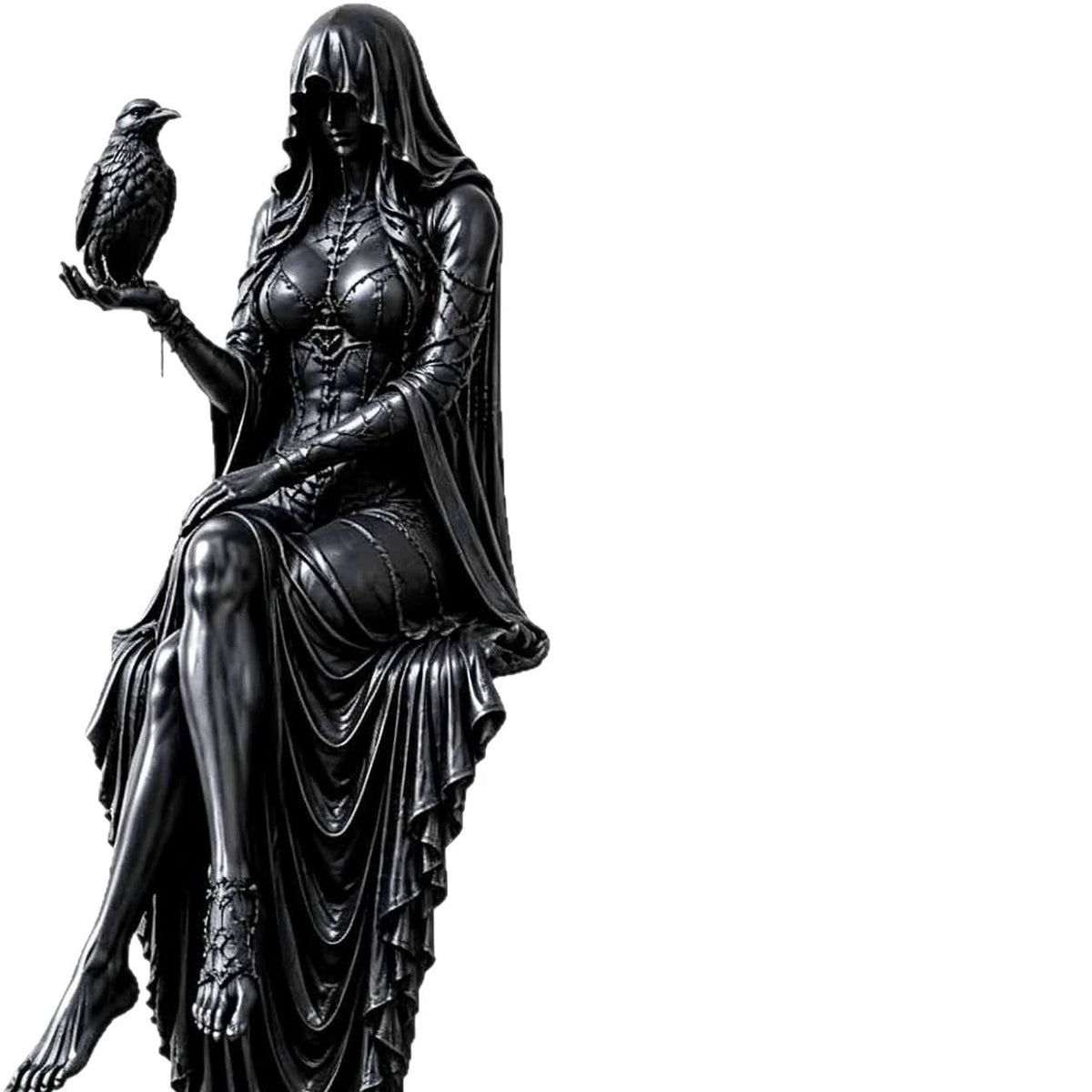 # Gothic Raven Perched Statue – Dark Fantasy Gothic Decor