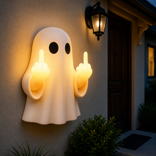 Halloween Ghost LED Night Light – Middle Finger Spooky Decorative Glow Lamp