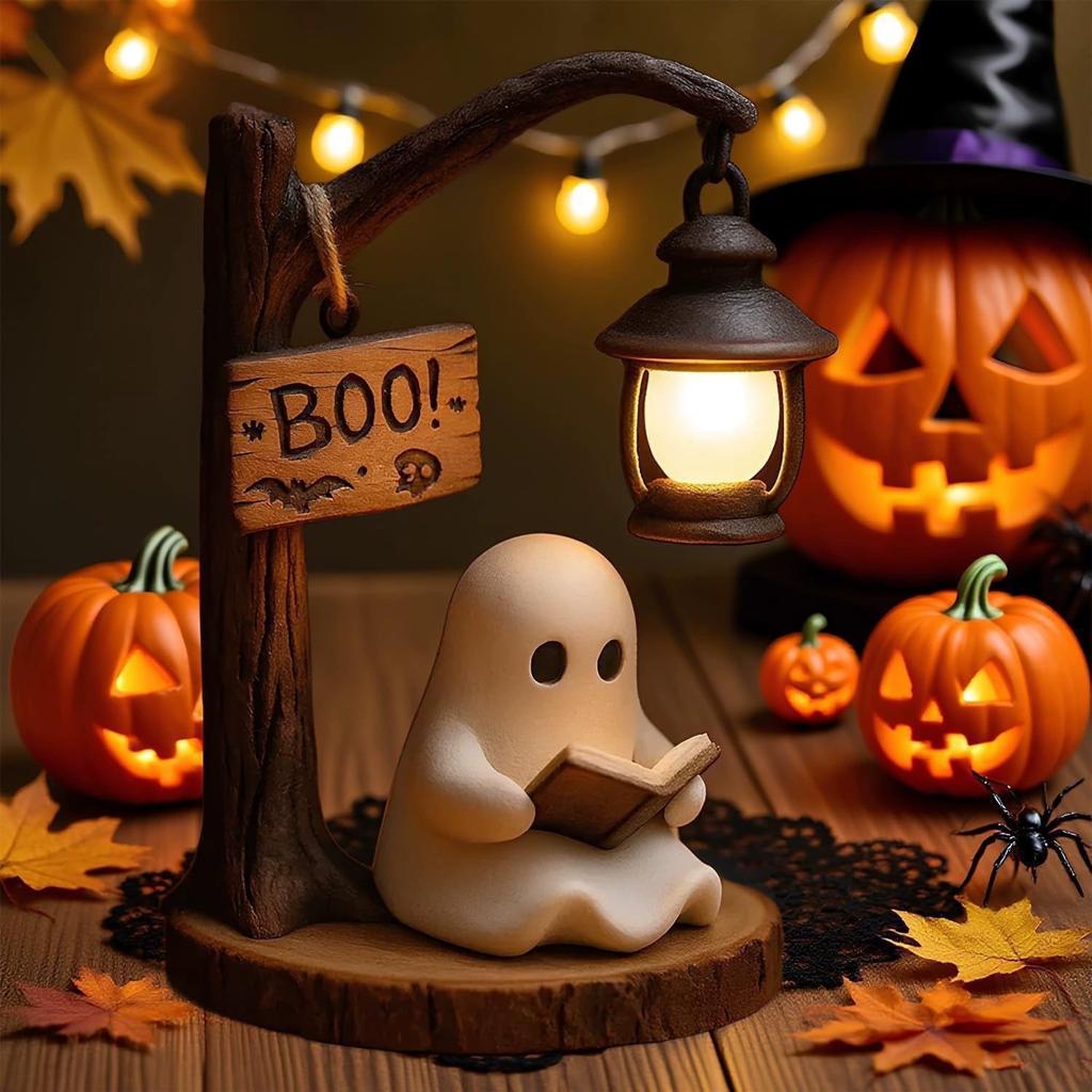 Trending Ghost Reading Lantern Halloween Decor Ghost Reading Ornament