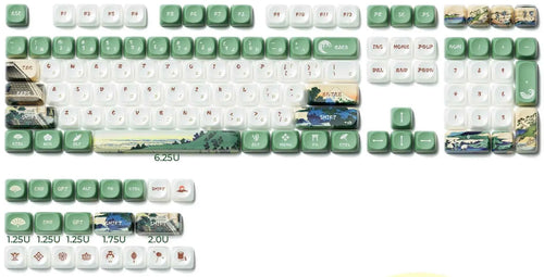Japanese Green PBT Keycap Set – XDA Profile Dye Sublimation Keycaps for Mechanical Keyboards