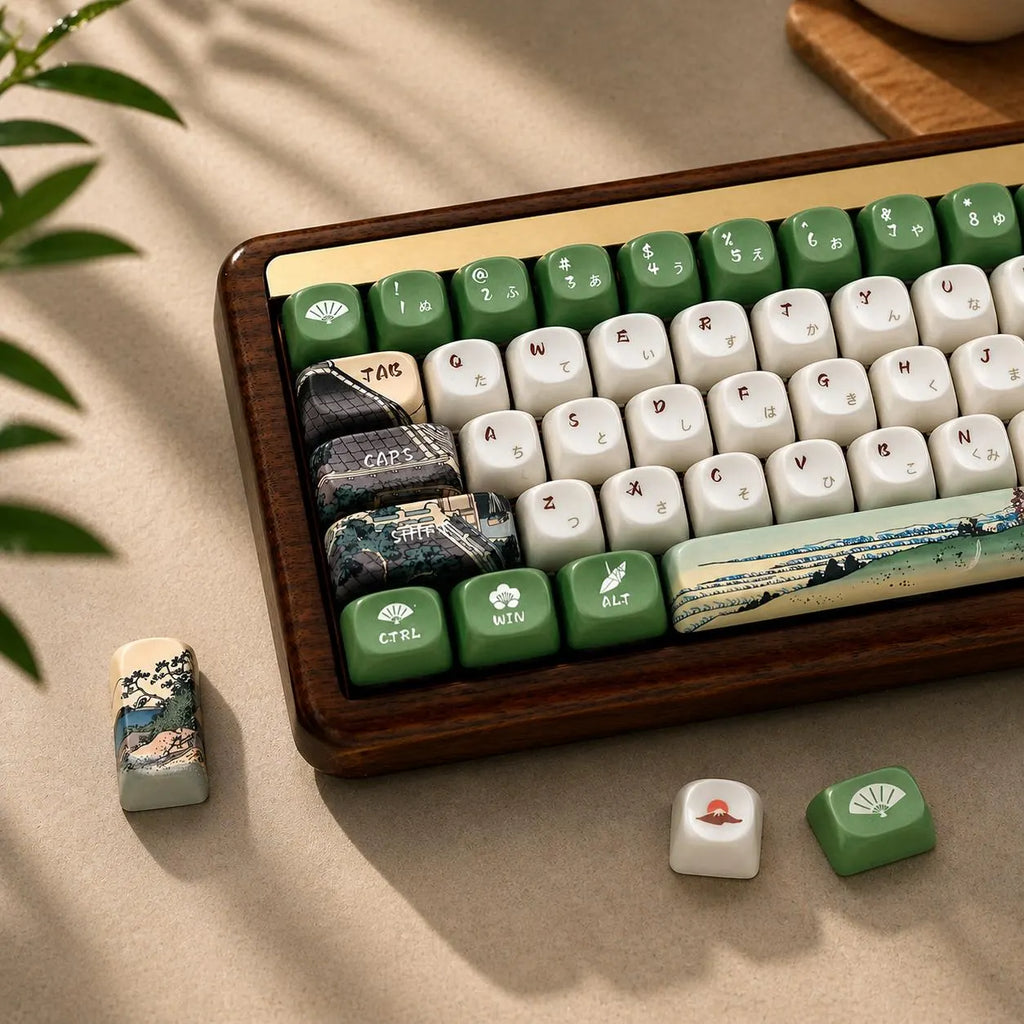 Japanese Green PBT Keycap Set – XDA Profile Dye Sublimation Keycaps for Mechanical Keyboards