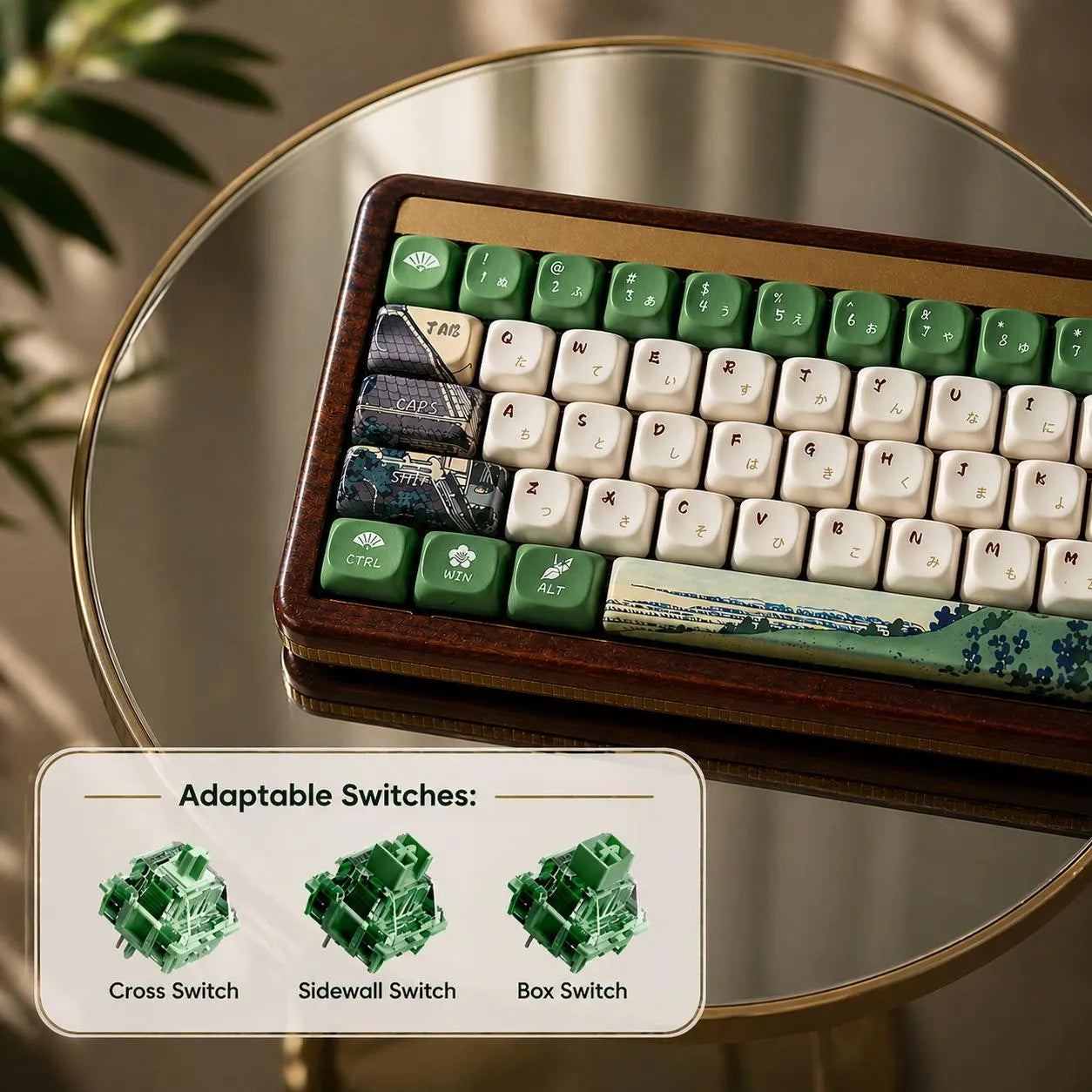 Japanese Green PBT Keycap Set – XDA Profile Dye Sublimation Keycaps for Mechanical Keyboards