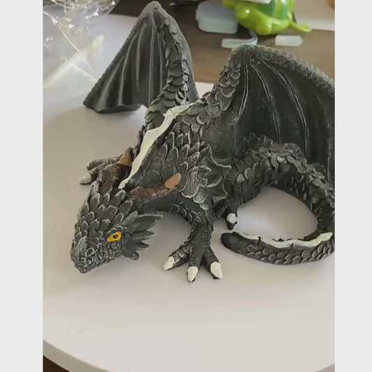 Gothic Dragon Statue Sleeping Dragon Decor Dark Academia Shelf Decor